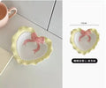 Axyaa Bowknot Dinner Plate for Girls - Heart Design, Ideal for Breakfast, Desserts & Snacks