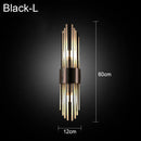 Axyaa Black Crystal Minimalist Wall Lamp Luxury Lighting