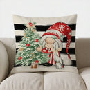 Axyaa Santa & Poinsettia Christmas Decor Pillow Cover