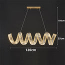 Axyaa Modern Luxury LED Spiral Crystal Chandelier for Dining Room