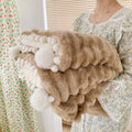 Axyaa Faux Rabbit Fur Blanket: Cozy Winter Sofa Throw