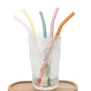 Axyaa Glass Straw Set with Brush, 10pcs Reusable Bent Milkshake Drinking Straws