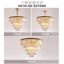 Axyaa Gold LED Crystal Ceiling Light for Modern Living Room & Bedroom
