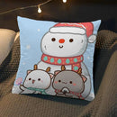 Axyaa Peach Cat Soft Cushion Cover 45x45 for Bed Sofa Home Decor