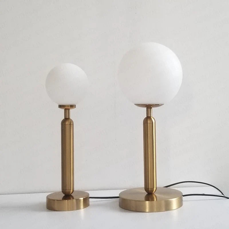 Axya LED Glass Ball Brass Table Lamp: Luxury Home Decor for Living Room Bedroom Office Study