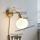 Axyaa White Glass LED Wall Lights - Modern Nordic Rotate Sconce Lampara De Pared