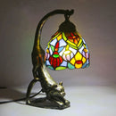 Axyaa Tiffany Cat Table Lamp: LED Vintage Creative Light for Home Bedroom