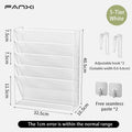 Axyaa 5-Layer Vertical Wall File Storage Rack with Magazine Holder - Black