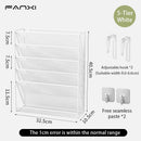 Axyaa 5-Layer Vertical Wall File Storage Rack with Magazine Holder - Black