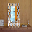 Axyaa Sunburst Silver Tawny Beveled Glass Mirror Rectangular Accent ,Home Décor