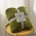 Axyaa Solid Yellow Flannel Throw Blanket 300GSM Soft Warm Plaid Square Bed Thickness