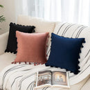Black Tassel Pillowcases by Axyaa - Velvet Holiday Home Decoration Gift