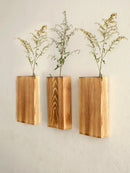Axyaa Rustic Wooden Wall Vases Farmhouse Decor Hanging Flower Holders Succulents Artificial Plants
