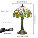 Axyaa Pink Tulip Stained Glass Table Lamp - Colorful 12-Inch Christmas Decor Lighting