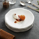 Axyaa Stone Patterned Ceramic Double Layer Dessert Steak Plate - Set of 2