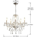 Axyaa Elegant K9 Crystal Glass Chandelier Pendant - 5 Light Modern Contemporary Fixture