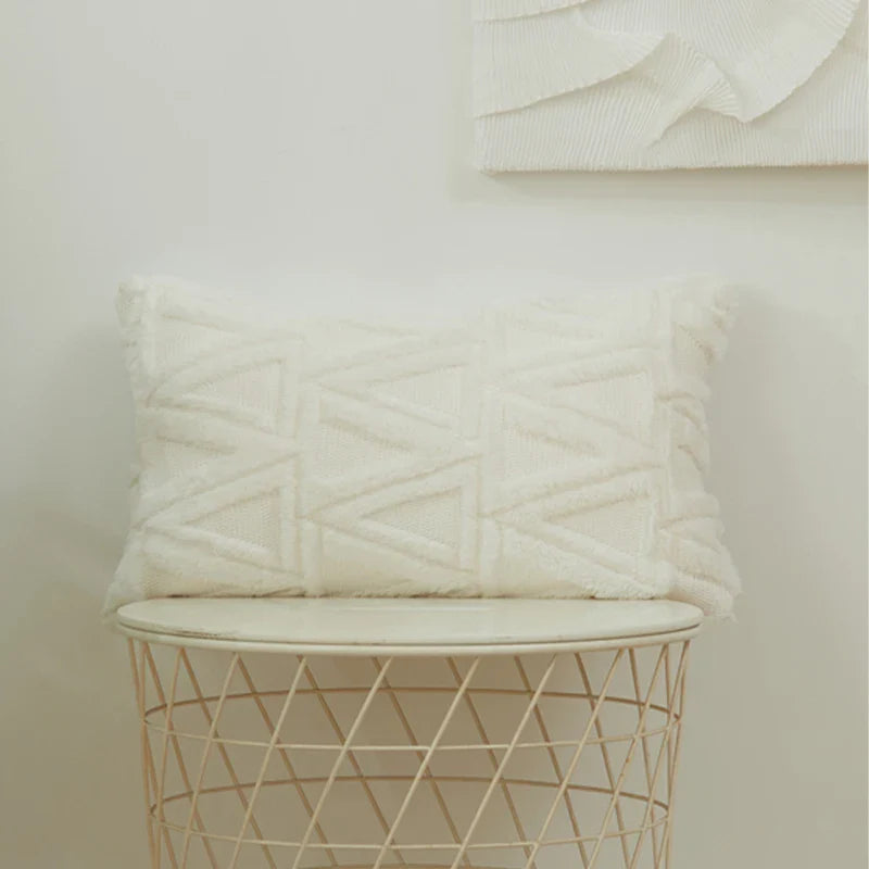 Short Plush Boho Pillowcases by Axyaa - 30x50cm Decorative Cushion Cover