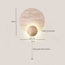 Axyaa Wabi Sabi LED Wall Lamp Circular Yellow Travertine Bedroom Bathroom Mirror Light