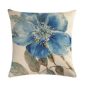Axyaa Flower Linen Pillowcase 45*45cm, Soft Square Cushion Cover for Home Decor