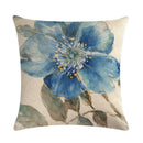 Axyaa Flower Linen Pillowcase 45*45cm, Soft Square Cushion Cover for Home Decor