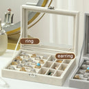 Axyaa Velvet Jewelry Box Organizer with Lock - Jewelry Display Storage Case