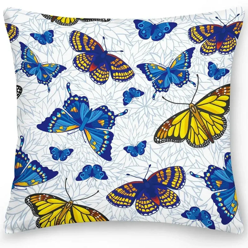 Axyaa Butterfly Flower Cushion Cover - Elegant Home & Office Decor