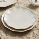 Axyaa Beige Ceramic Irregular Plate Set - Creative Molecular Cuisine Tableware