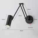 Axyaa Adjustable Telescopic LED Wall Lamp Swing Arm Sconce Bedside Light