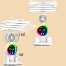 Axyaa Rechargeable Table Lamp with Fan, Clock Display, and LED Light