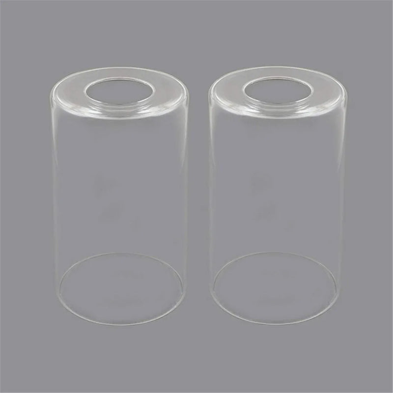Axyaa Clear Glass Cylinder Lamp Shade for E27 E26 Socket Vanity Floor Chandelier