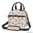 Axyaa Corgi Dogs Thermal Lunch Bag Insulated Tote with Shoulder Strap
