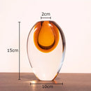 Axyaa Oval Glass Vase Desk Decoration Gradient Two Tone Flower Pot