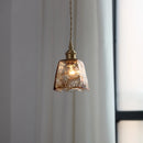 Axyaa Vintage Industrial Pendant Lights with Amber Glass Shade