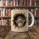 Axyaa Dino Hedgehog Ceramic Mug: Cute 3D Kids' Birthday Gift Cup