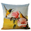 Axyaa Elegant Floral Bird Pattern Linen Cushion Cover 45x45cm for Living Room Sofa