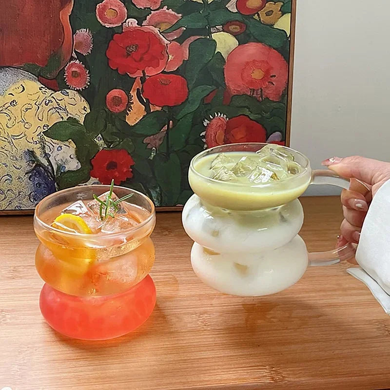 Axyaa Transparent Glass Cup Set for Beverages and Cocktails