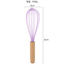 Axyaa Wooden Handle Silicone Whisk Mixer - Kitchen Baking Tool