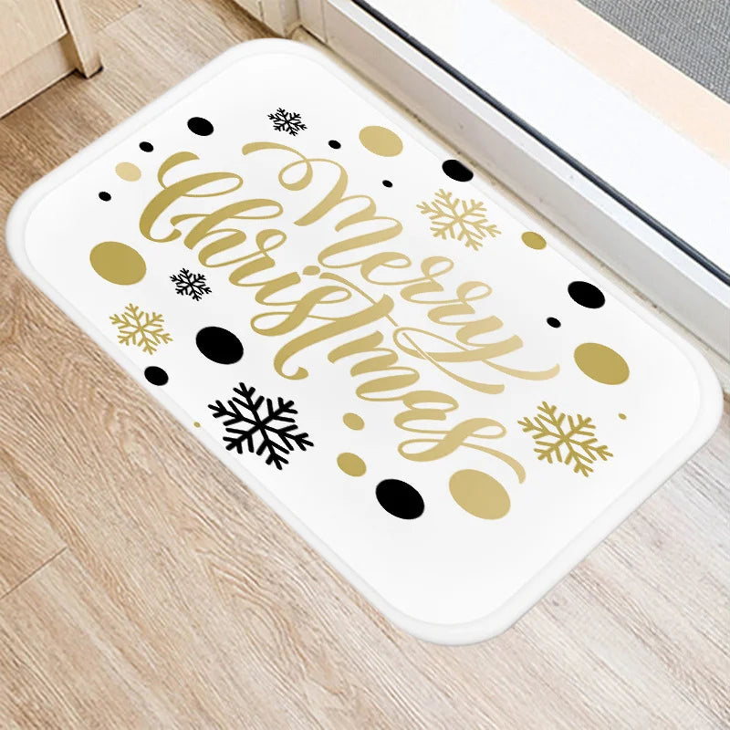 Axyaa Golden Black Letter Printed Door Mat, Non-Slip Floor Home Decoration