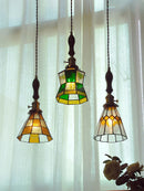 Axyaa Retro Pastoral Stained Glass Pendant Chandelier