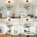 Axyaa Modern Black 3 Rings LED Chandelier for Living Room, Bedroom & Restaurant
