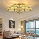 Axyaa Chrome Crystal Ceiling Chandelier for Modern Home Decor