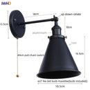 Axyaa Industrial Iron LED Wall Lamp Plug-In Stair Light Fixture