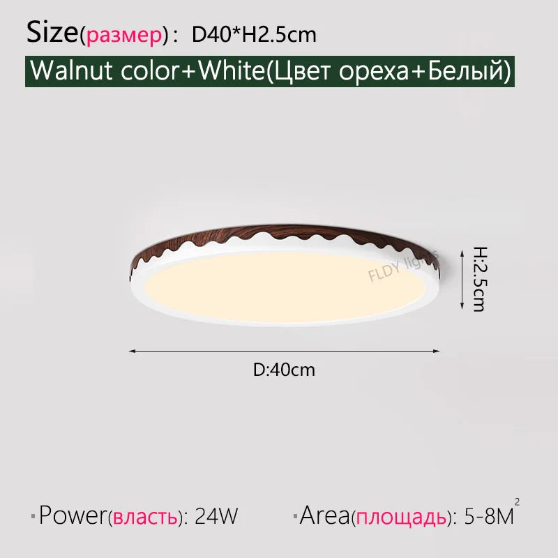 Axyaa Wave Pattern Ceiling Lamp for Retro Bedroom with Eye Protection Technology