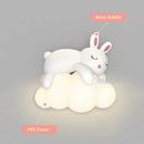 Axyaa Cloud Wall Light: Children's Room Bunny Lamp for Bedside Night, Student Eye Protection