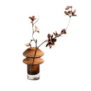 Axyaa Mushroom Shape Glass Vase for Home Decoration and Floral Arrangement