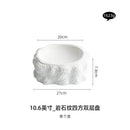 Axyaa Double-layer Ceramic Western-style Salad Bowl Dining Tableware, White