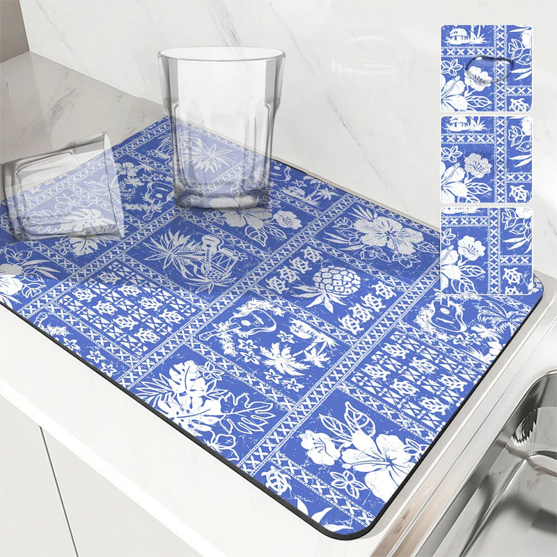 Axyaa Tropical Plant Kitchen Drying Mat