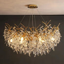 Axyaa Gold Crystal Chandeliers: Luxury Lighting for Living Room, Dining Room, Bedroom.