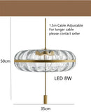 Axyaa Corrugated Glass Art Pendant Light: Modern Decor for Home, Office, Cafe