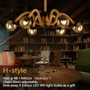 Axyaa Retrohemp Rope Chandelier, Industrial Style Pendant for Home & Restaurant